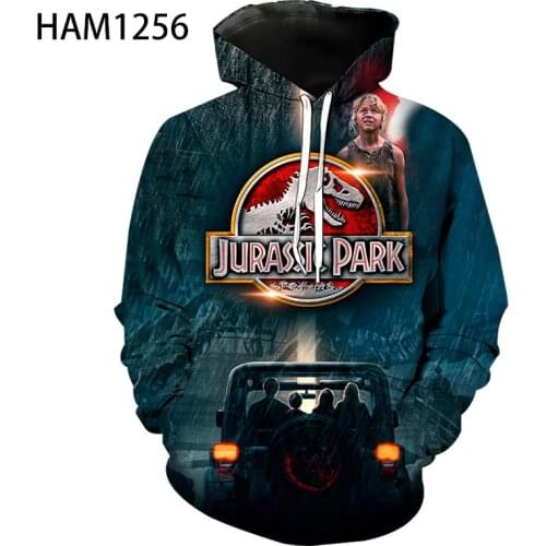 2021 new Jurassic Park 3D printed Hoodie Boys and girls leisure fashion spring and summer long sleeve Sweatshirt