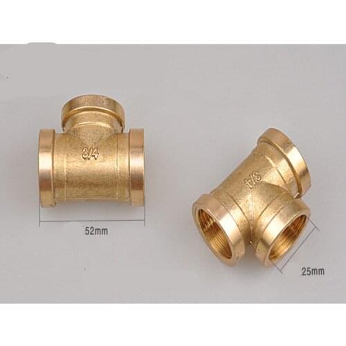 Tee 3 Ways Brass Pipe fittings Female thread Tap water, pipe joint adapters