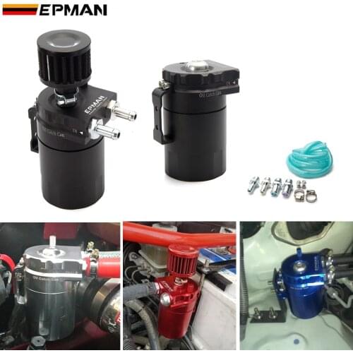Universal Aluminum Oil Catch Tank Can Reservoir Tank + Breather Filter Color:Black Red Blue Gold Green Silver Purple EP-JYH08