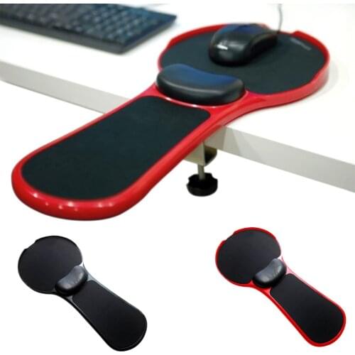 Vococal Adjustable Computer PC Laptop Wrist Arm Desk Rest Chair Dual Attachable Support Stand Mouse Pad Mat Carpet Extender