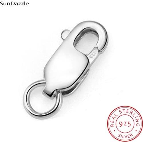 2pcs Genuine Real Solid 925 Sterling Silver Spring Lobster Clasps Hooks Claw Jewelry Making Findings Necklace Bracelet Buckle