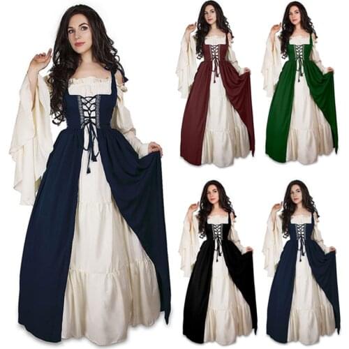 S-6XL Medieval Dress Cosplay Halloween Costumes Women Palace Carnival Party Disguise Princess Female Victorian Vestido Robe