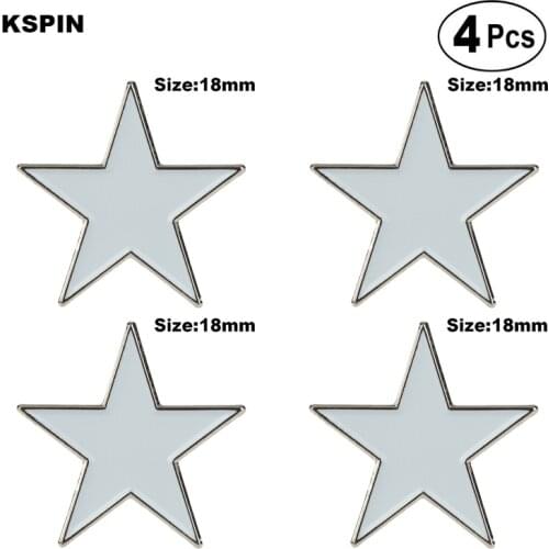 White Star Lapel Pin Badge Lapel Pin Flag badge Brooch Pins Badges 4pcs