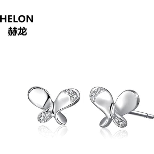 0.05ct SI/H Natural Diamonds Stud Earrings Solid 14k White Gold Women Engagement Wedding Earrings Fine Jewelry Trendy