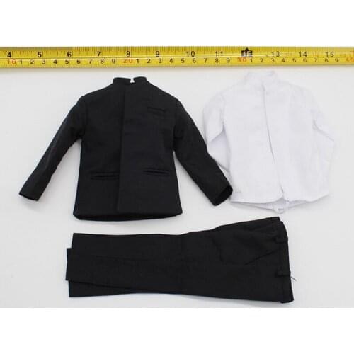 1/6 Scale Brown Chinese Tunic Suit Shirt Pants Male Clothes for 12inches Body Action Figure Toys Accessory In Stock