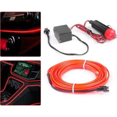 2M Car Interior Accessories Atmosphere Lamp Cold RED Light Line With driver Decorative Dashboard Console Auto LED Ambient Light
