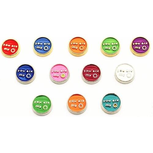 20Pcs/Lot Mixed Color You Are My Sunshine Floating Charms Hand-made DIY for Glass Lockets