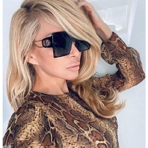 2021 Square Oversize Sunglasses Women Luxury Brand New Design Gradient Sun Glasses Big Frame Vintage Eyewear UV400