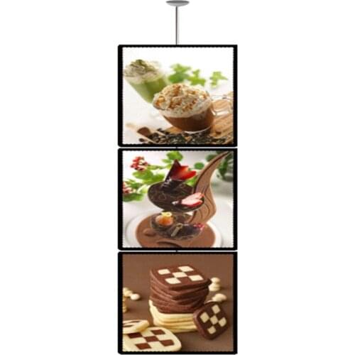 3 Unit/Column) A3 Single Sided Ceiling Hanging Poster Display Light Box ,Suspended LED Light Boxes
