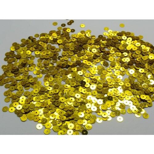 8000 Gold 6mm Flat Round loose sequins Paillettes sewing Wedding craft