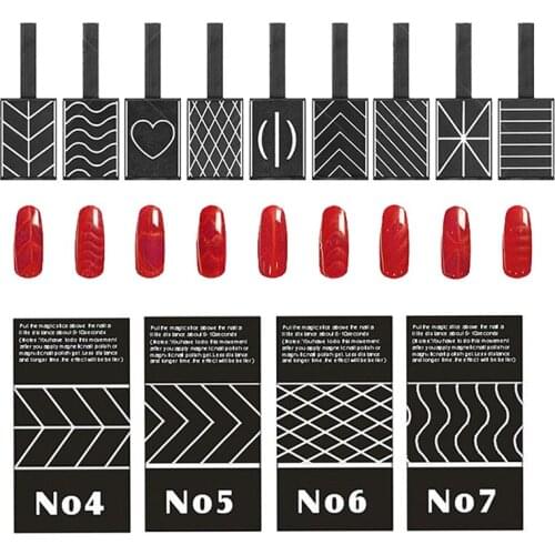 9 Pieces Nails Magnetic Sticks For Cat Eye UV Gel Nails Polishes Magic Effect Magnetic Sticks Pen Manicure Nail Tool Drawing DIY