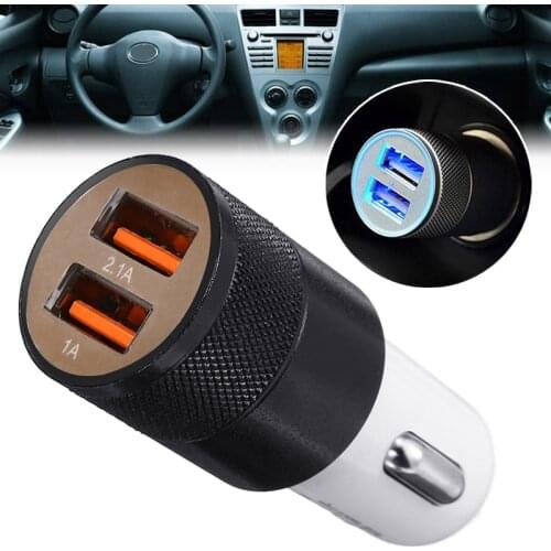 MAYITR 12V Car Dual USB Charger Mini Cigarette Lighter 2 Twin Port USB Plug Universal for Car Lighter Socket Charger Adapter