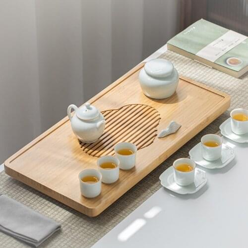 Bamboo Afternoon Tea Tray Creative Japanese Minimalist Tea Tray Serving Chinese Plateau De Service Tea Set Supplies DE50CP
