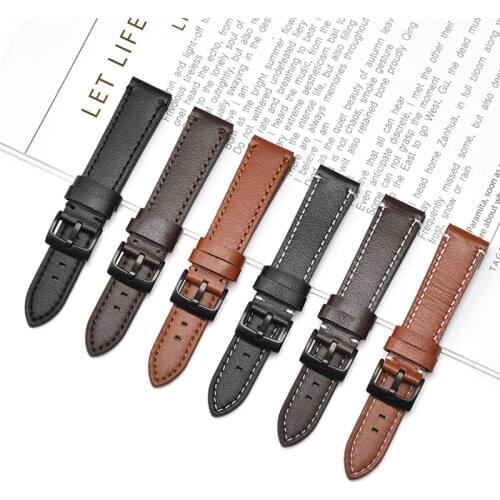 BEAFIRY18mm 20mm 22mm 24mm Watch Band Calf Leather Watch Strap Handmade Watchbands Wristband For Samsung Huawei
