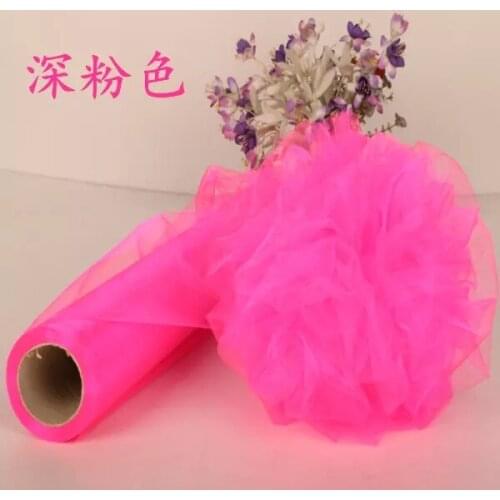 Free Shipping 50CM Width X50MTR Length Soft Organza Sheer Fabric Roll Wedding Chair Sash Bows Table Runner Party