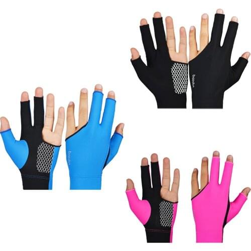 BOODUN Billiard Pool Ball Shooters 3 Fingers Breathable Soft Anti-slip Non-slip Sports Lycra Gloves
