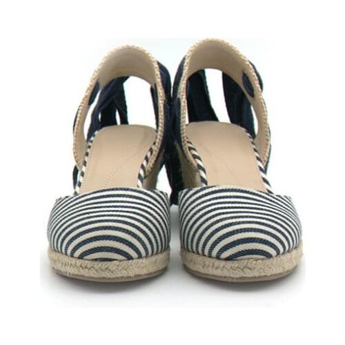 Summer New Women Shoes Slope Hemp Rope Straw Woven Single Shoes Straps Women Sandals Shock Absorbant Danc Shoes Woman
