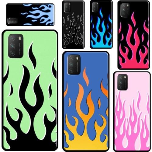 Flame Aesthetic Light Blue Fire Pink For POCO X3 Pro M3 F1 F2 F3 Phone Case For Xiaomi Mi 11 Lite 9 10 A3 Mi 11 Ultra 10T Pro