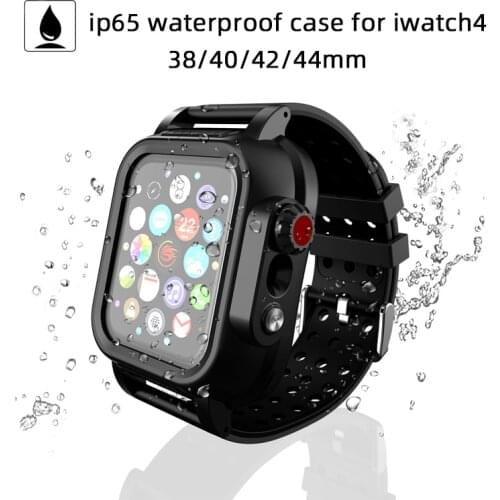 IP68 Waterproof Case With Silicone Strap For Apple Watch SE 6 5 4 40mm 44mm Sport Wristband Cover For iWatch3 2 1 38mm 42mm Band