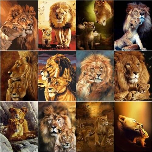 CHENISTORY Paint By Number Lion Animal For Adult Children Pictures By Number Drawing On Canvas Handpainted Art Gift Kit DIY Deco