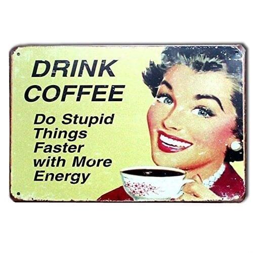 Coffee Decor Metal Tin Sign Menu Vintage Coffee Plaque Board For Bar Home Decoration