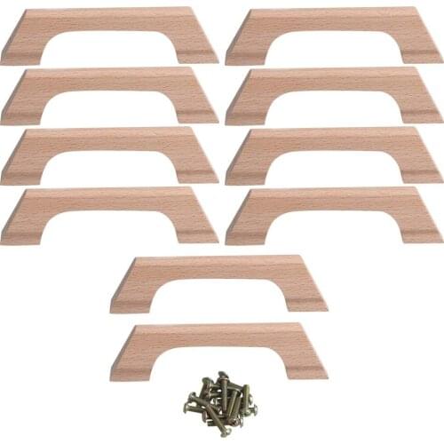 10PCS Wood Unfinished Drawer Pulls Handles - Kitchen Cabinets Furniture Dresser Wardrobe Cupboard Drawer Knobs Pulls Handles
