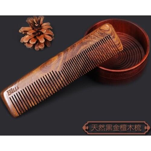 Black Gold Sandalwood Comb Portable Hairdressing Fine Tooth Long Comb Balsamo Durable Beard COMB