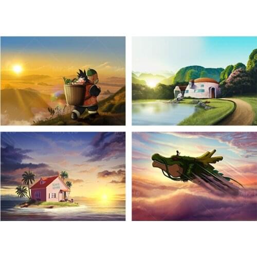 Classic Japan Anime Dragon Ball Poster Goku Canvas Painting Cartoon Landscape Mural Wall Picture Kids Bedroom Home Decoration