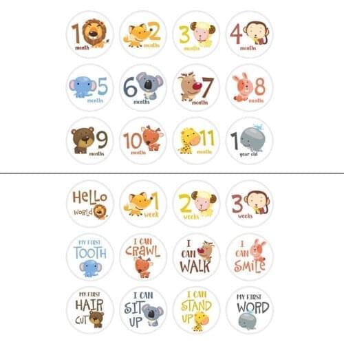12 Pcs Baby Monthly Stickers Milestone Card Gender Track Baby First Year Month