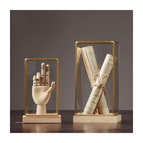 Creative glass cover decoration European-style office bookshelf incorporated into the study storefront desktop decorations