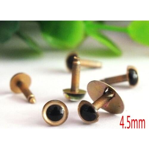 Gold PEARL METAL BACK Crystal Eyes -Teddy Bear Soft Toy Animal Safety--4.5mm