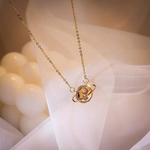 Micro Pave Xingyue Pendant Mori Normcore Style Clavicle Chain Korean Style Star Fashion Elegant Necklace Female Pin Necklace