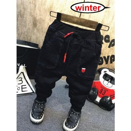 Fashion Kids Denim pants Children Jeans winter Boys Jeans Pants Boys Thickening Pants Kids Clothes 2-6Years