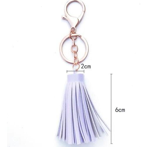 Fashion PU Leather Tassel Keychain Gold Round Pompom Bag Charms Key Ring Tassels Key Chains Car Jewelry Fringe Valentines Day