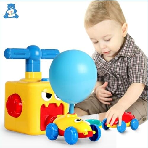 Montessori Power Balloon Launch Tower Toy Diecasts Toy Vehicles Power Balloon Car Science Educational Toys for Boy Children Gift