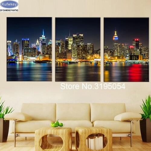 Hobby,5D,diy,Diamond Painting 3 pcs,Abstract City,Cross Stitch,Full,Diamond Embroidery,3d Mosaic,pattern,beaded embroidery,gifts