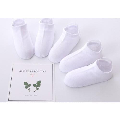 5 Pairs Baby Socks Boys Girls Black White Gray Socks Cotton Soft Newborn Babies Loose Comfortable Sock Kids School Sport Clothes