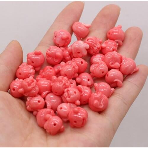 2021New Natural Coral Red Buddha Head Shape Through-hole Beads Carved Making FashionDIY Necklace Bracelet Accessories Gift10Pcs