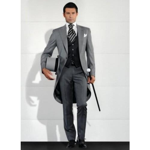 New fashion high quality peak lapel groom dress men dress/PROM dress custom men slim suits with pants(coat + pants + tie + vest)