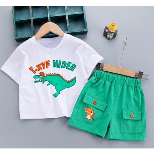 0-5 Years Summer Boy Clothing Set 2021 New Casual Fashion Active Solid T-shirt+ Pant Kid Children Baby Toddler Boy Clothing
