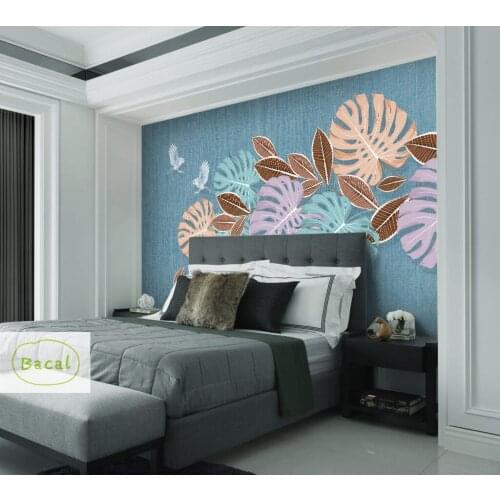 Custom 3d Wall Mural Wallpaper Tropical Retro Hand Painted Rain Forest Plant Banana Leaf Pastoral Wall Painting Wallpaper 16D