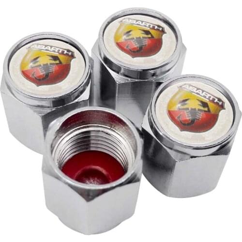 Dust Proof Metal Car Valve Stem Cap Parts for Abarth Punto 1000 204A 207A 124 Spider Fiat 124 131 500 595 Auto Exterior Styling