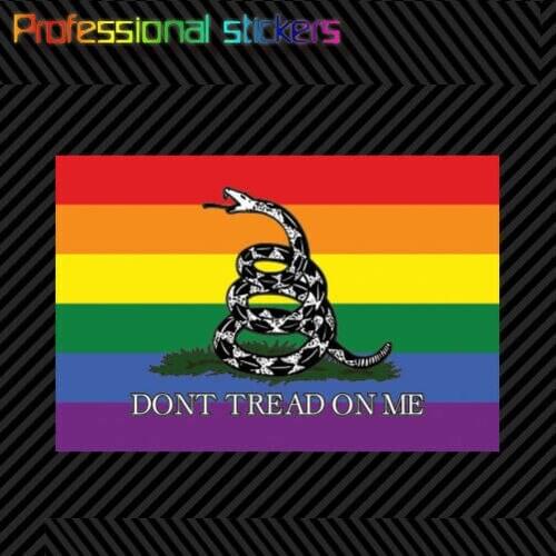 Rainbow Flag Dont Tread on Me Flag Sticker Gay Pride Rights Molon Labe Gadsden Stickers for Cars, Bicycles, Laptops, Motos