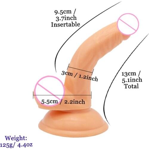 Realistic Small Penis Sucker Simulation Dildo Front And Rear Court Anal Plug Women Mini Adult Masturbator Adult Sex Product