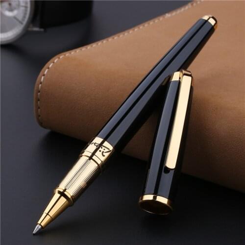 Picasso 918 Pimio Dreamy Polka Black with Gold Clip Roller Pen, Noble Gift Box Optional for Male and Female Business Office Pen