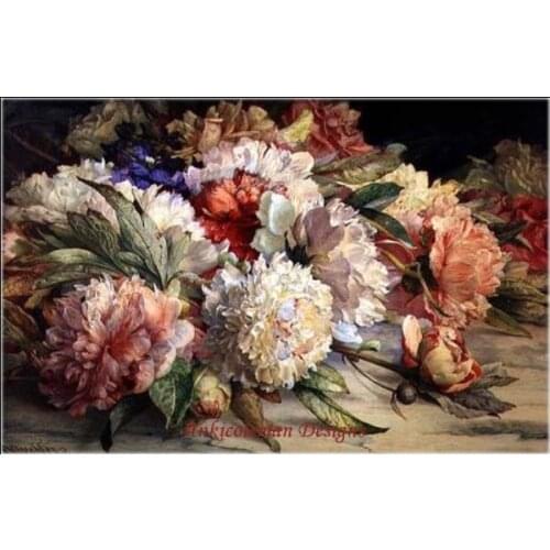 Needlework for embroidery DIY DMC High Quality - Counted Cross Stitch Kits 14 ct Oil painting - Peonies II