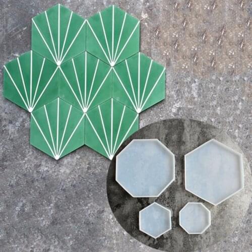 Hexagonal/Octagonal Silicone Mold DIY Epoxy Resin Coaster Tray Crafts Handmade Ornaments Decorative Geometric Silicone Mold