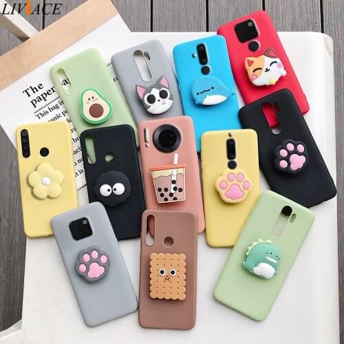 3D cute silicone cartoon case for huawei mate 20 30 pro lite X 5G phone holder stand covers for huawei mate 10 9 lite pro mate20