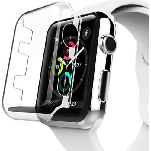 Silicone Hard Case For Apple Watch Series 4 44mm 40mm PC Protector Cases For Iwatch All-Around Cover Ultra-Thin Clear Frame