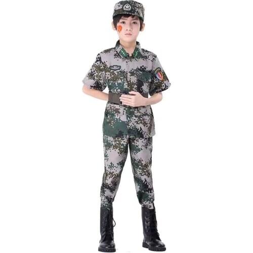 Tactical Military Uniform For Childrens Day Disguise Adult Carnival Halloween Costumes For Kid Girl Scout Boy Soldier Army Suit